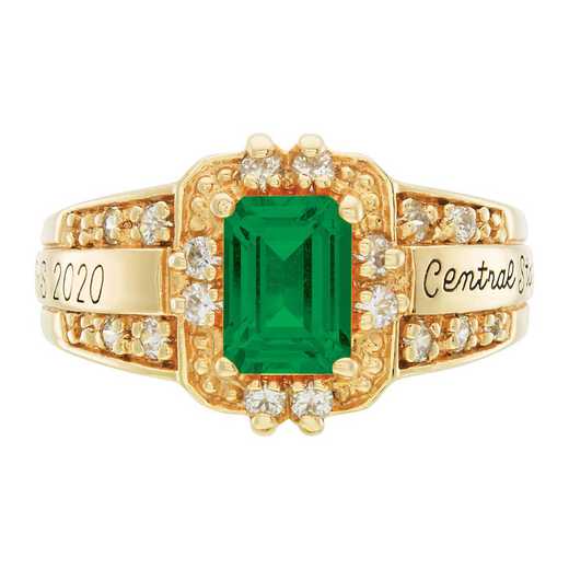 Wright State University Boonshoft School of Medicine Women's Illusion Ring with Cubic Zirconias